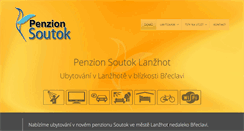 Desktop Screenshot of penzionsoutok.cz